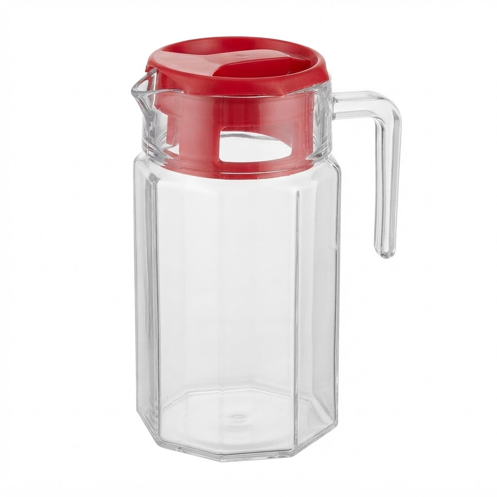 Jarra de Vidrio Kosem de tapa Roja