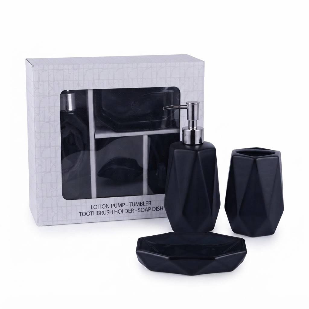 Juego de accesorio de Baño negro